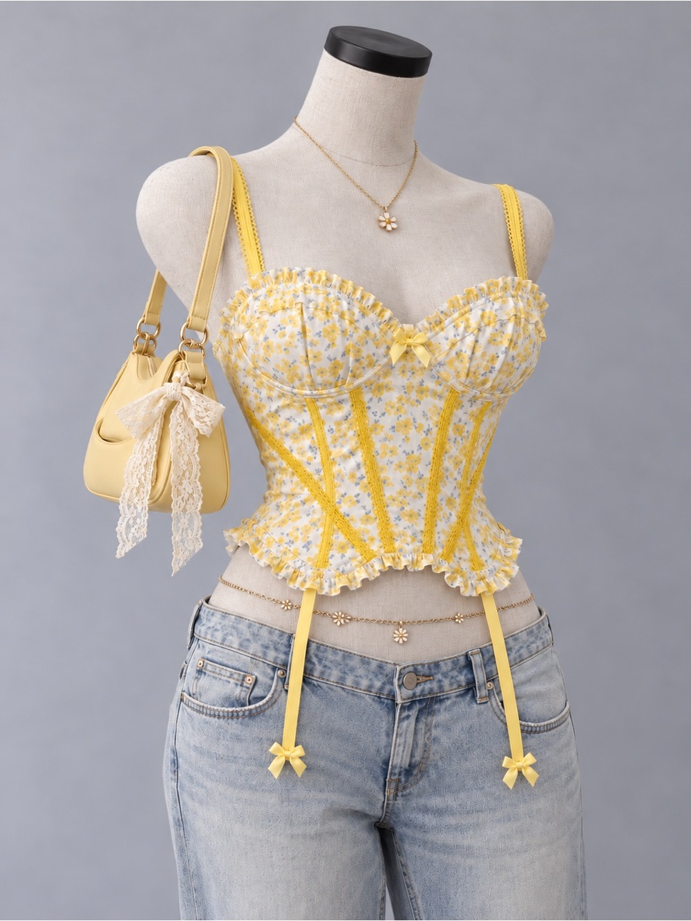 For Love & Lemons x Victoria's Secret Daffodil Sunny Bouquet Bustier